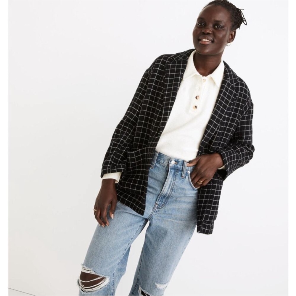 Madewell Waffleback Shaw Blazer in Windowpane